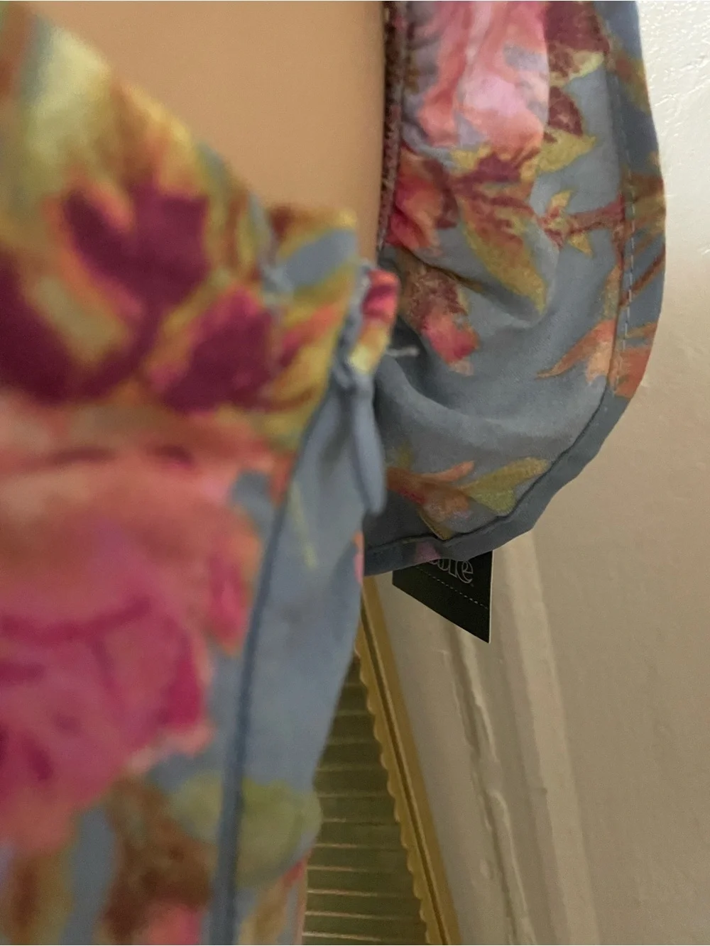 wild fable Blue Floral Maxi Dress with Ruffled Square Neck